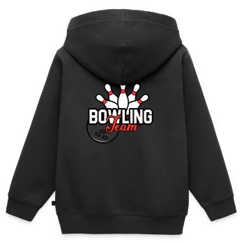 Bowling Bowling Sport Boule - Sweat Premium à capuche zippé enfant bio - noir - Dos - AI Model Kid Male (0cm)
