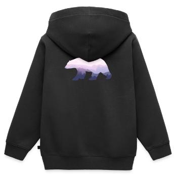 Bär Bear Bären Berge Braunbär Grizzly Geschenk - Kinder Premium Organic Zip Hoodie - Schwarz - Hinten - AI Model Kid Male (0cm)