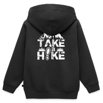 Wanderung - Kinder Premium Organic Zip Hoodie - Schwarz - Hinten - AI Model Kid Male (0cm)