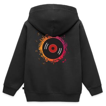 Musik DJ - Kinder Premium Organic Zip Hoodie - Schwarz - Hinten - AI Model Kid Male (0cm)