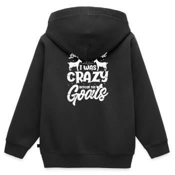 Chèvre chèvre chèvre chèvre cadeau paysan - Sweat Premium à capuche zippé enfant bio - noir - Dos - AI Model Kid Male (0cm)
