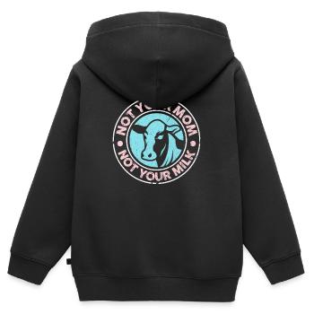 Milch Veganer Vegan Tierrechte Tierliebe Geschenk - Kinder Premium Organic Zip Hoodie - Schwarz - Hinten - AI Model Kid Male (0cm)