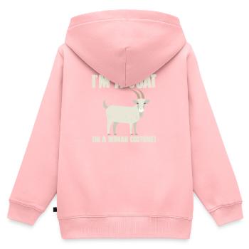 chèvre - Sweat Premium à capuche zippé enfant bio - rose - Dos - AI Model Kid Female (0cm)