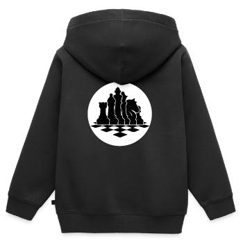 Schach Schachbrett Strategie Taktik Geschenk - Kinder Premium Organic Zip Hoodie - Schwarz - Hinten - AI Model Kid Male (0cm)