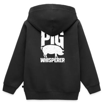 Schwein Schweine Sau Schweinchen Schweinefleisch - Kinder Premium Organic Zip Hoodie - Schwarz - Hinten - AI Model Kid Male (0cm)