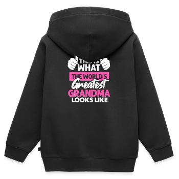 Großmutter Oma Grossmutter Enkel Mutter Geschenk - Kinder Premium Organic Zip Hoodie - Schwarz - Hinten - AI Model Kid Male (0cm)