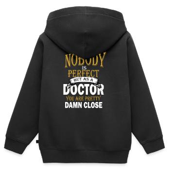 Arzt Doktor Medizin Chirurg Mediziner Geschenk - Kinder Premium Organic Zip Hoodie - Schwarz - Hinten - AI Model Kid Male (0cm)