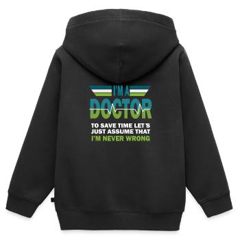 Arzt Doktor Medizin Chirurg Mediziner Geschenk - Kinder Premium Organic Zip Hoodie - Schwarz - Hinten - AI Model Kid Male (0cm)