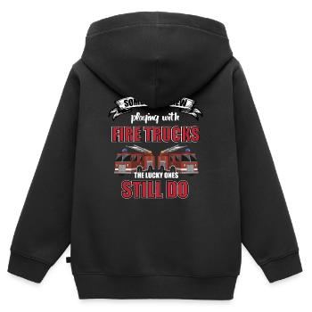 Fire brigade - Kids Premium Organic Zip-up Hoodie - black - Back - AI Model Kid Male (0cm)