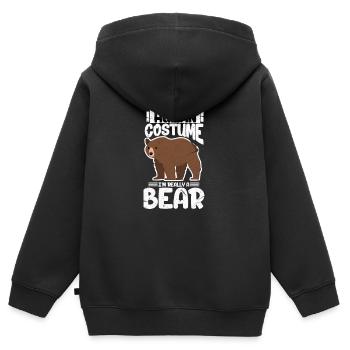 Bär Kostüm - Kinder Premium Organic Zip Hoodie - Schwarz - Hinten - AI Model Kid Male (0cm)