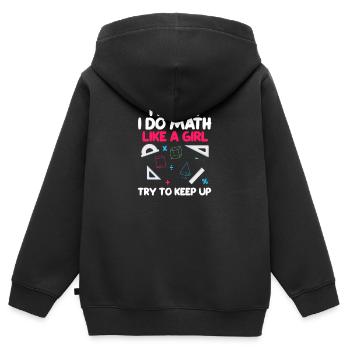Mathe - Kinder Premium Organic Zip Hoodie - Schwarz - Hinten - AI Model Kid Male (0cm)
