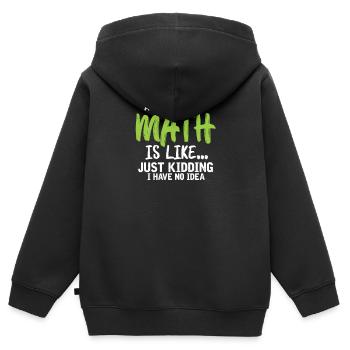 Mathe - Kinder Premium Organic Zip Hoodie - Schwarz - Hinten - AI Model Kid Male (0cm)