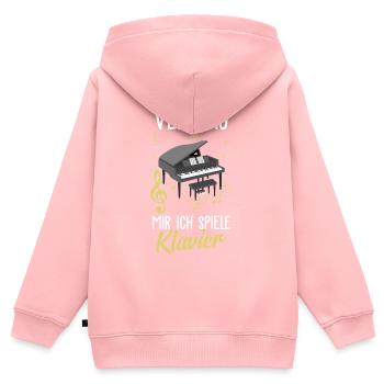 Piano Classical Music - Kids Premium Organic Zip-up Hoodie - rose - Back - AI Model Kid Female (0cm)