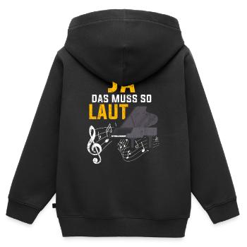 Klavier klassische Musik Jazz Musiker Geschenk - Kinder Premium Organic Zip Hoodie - Schwarz - Hinten - AI Model Kid Male (0cm)