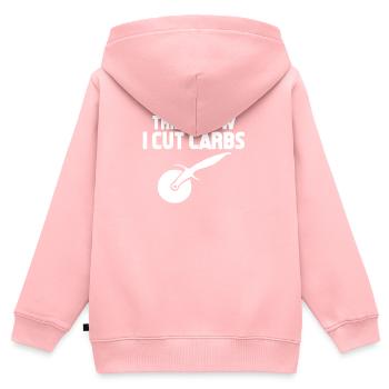 Pizza - Kinder Premium Organic Zip Hoodie - Rosa - Hinten - AI Model Kid Female (0cm)