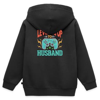 mariage - Sweat Premium à capuche zippé enfant bio - noir - Dos - AI Model Kid Male (0cm)