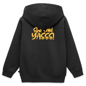 proposal of marriage - Kids Premium Organic Zip-up Hoodie - black - Back - AI Model Kid Male (0cm)