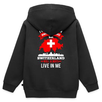 Schweiz Tourist - Kinder Premium Organic Zip Hoodie - Schwarz - Hinten - AI Model Kid Male (0cm)