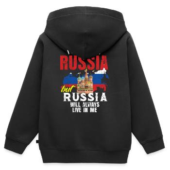 Russie maison de vacances Poutine cadeau à la maison - Sweat Premium à capuche zippé enfant bio - noir - Dos - AI Model Kid Male (0cm)