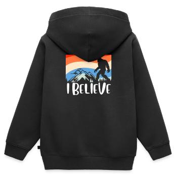 Bigfoot - Kinder Premium Organic Zip Hoodie - Schwarz - Hinten - AI Model Kid Male (0cm)