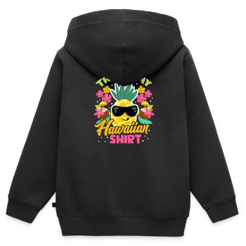 Ananas d'Hawaï - Sweat Premium à capuche zippé enfant bio - noir - Dos - AI Model Kid Male (0cm)