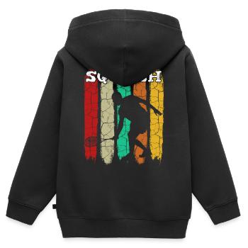 squash - Sweat Premium à capuche zippé enfant bio - noir - Dos - AI Model Kid Male (0cm)