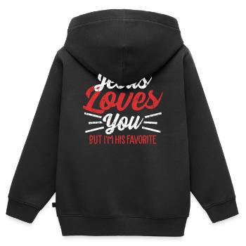 Jesus Liebe Gott Kirche Evangelisch Geschenk - Kinder Premium Organic Zip Hoodie - Schwarz - Hinten - AI Model Kid Male (0cm)