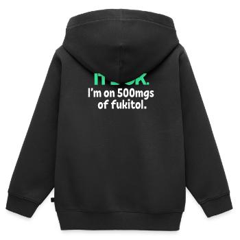 sarcasm - Kids Premium Organic Zip-up Hoodie - black - Back - AI Model Kid Male (0cm)