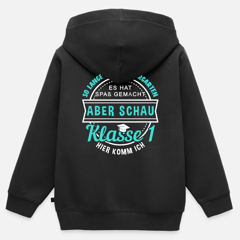 Cadeaux d'école maternelle - Sweat Premium à capuche zippé enfant bio - noir