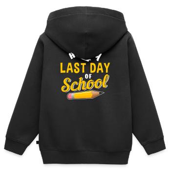 Cadeaux d'école maternelle - Sweat Premium à capuche zippé enfant bio - noir - Dos - AI Model Kid Male (0cm)