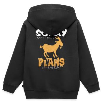 Chèvres Paroles drôles Cadeau cool d'agriculteur de chèvres - Sweat Premium à capuche zippé enfant bio - noir - Dos - AI Model Kid Male (0cm)