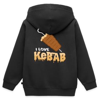 kebab - Sweat Premium à capuche zippé enfant bio - noir - Dos - AI Model Kid Male (0cm)