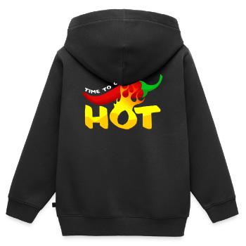 chili - Sweat Premium à capuche zippé enfant bio - noir - Dos - AI Model Kid Male (0cm)