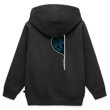 étranger - Sweat Premium à capuche zippé enfant bio - noir - Dos - AI Model Kid Male (0cm)