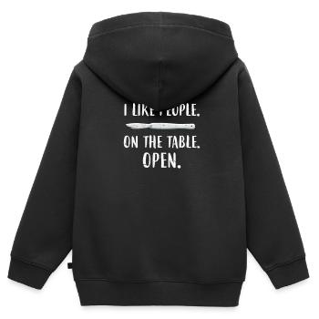 Chirurgien Médecin Chirurgie Opération Cadeau OP - Sweat Premium à capuche zippé enfant bio - noir - Dos - AI Model Kid Male (0cm)