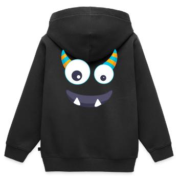 Monster Karneval Gesicht Fasnacht Fasching Comic - Kinder Premium Organic Zip Hoodie - Schwarz - Hinten - AI Model Kid Male (0cm)