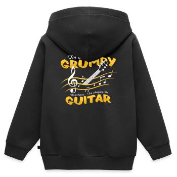 Gitarren - Kinder Premium Organic Zip Hoodie - Schwarz - Hinten - AI Model Kid Male (0cm)