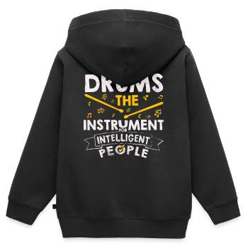 Cool Schlagzeug Lustige Sprüche Drummer Geschenk - Kinder Premium Organic Zip Hoodie - Schwarz - Hinten - AI Model Kid Male (0cm)