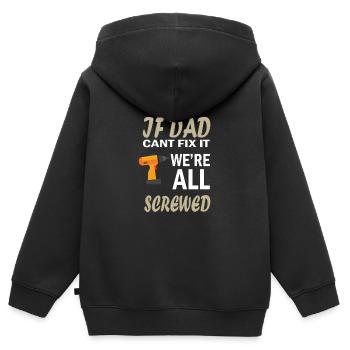 Fête des pères Papa Papa Papa Papa Papa Papa - Sweat Premium à capuche zippé enfant bio - noir - Dos - AI Model Kid Male (0cm)