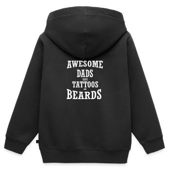 Fête des pères Papa Papa Papa Papa Papa Papa - Sweat Premium à capuche zippé enfant bio - noir - Dos - AI Model Kid Male (0cm)