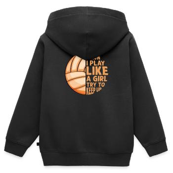 Volley Beach Volleyball Beachvolleyball Geschenk - Kinder Premium Organic Zip Hoodie - Schwarz - Hinten - AI Model Kid Male (0cm)