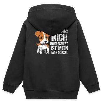 Jack Russel Jagdhund Geschenk - Kinder Premium Organic Zip Hoodie - Schwarz - Hinten - AI Model Kid Male (0cm)