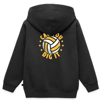 Volleyball - Kinder Premium Organic Zip Hoodie - Schwarz - Hinten - AI Model Kid Male (0cm)