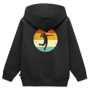 Volley Beach Volleyball Beachvolleyball Geschenk - Kinder Premium Organic Zip Hoodie - Schwarz - Hinten - AI Model Kid Male (0cm)