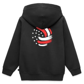 Volleyball USA Beach Volley Amerika Geschenk - Kinder Premium Organic Zip Hoodie - Schwarz - Hinten - AI Model Kid Male (0cm)
