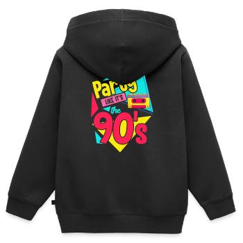 90er Jahre Party Kassette 90s Retro Geschenk - Kinder Premium Organic Zip Hoodie - Schwarz - Hinten - AI Model Kid Male (0cm)