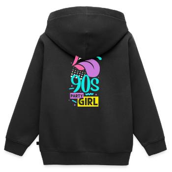 90er Jahre - Kinder Premium Organic Zip Hoodie - Schwarz - Hinten - AI Model Kid Male (0cm)