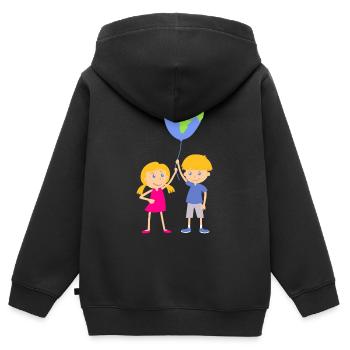 Children's Day 2019 World Children's Day 2019 - Kids Premium Organic Zip-up Hoodie - black - Back - AI Model Kid Male (0cm)