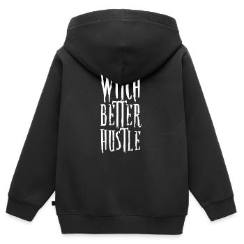 Halloween Hexe Hexenbesen Hexen Hexerei Geschenk - Kinder Premium Organic Zip Hoodie - Schwarz - Hinten - AI Model Kid Male (0cm)