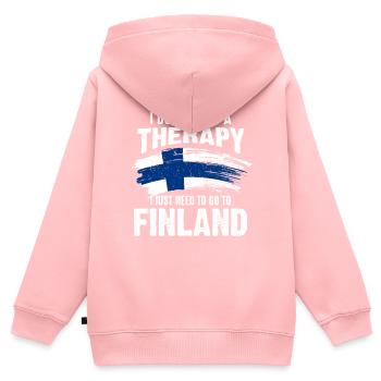 Finnland Ferien - Kinder Premium Organic Zip Hoodie - Rosa - Hinten - AI Model Kid Female (0cm)